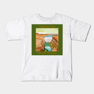 Hoover Dam on the Colorado River, on the Nevada-Arizona border Kids T-Shirt